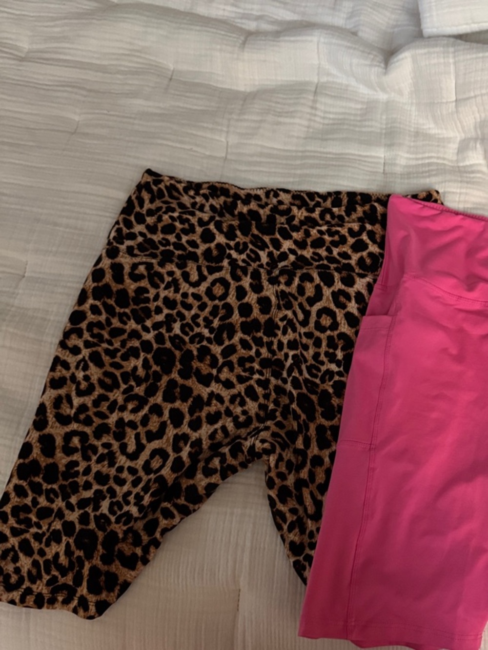 Leopard Print & Hot Pink Bike Shorts Duo